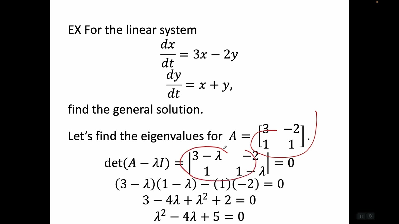 Solving Homogeneous Linear Systems with Constant Coefficients
