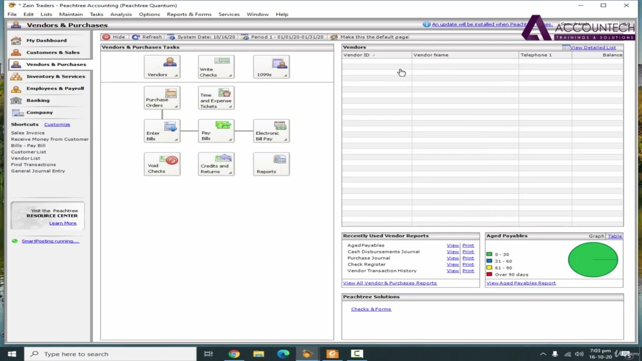 Entering Vendors Balances #PeachTree #sage50 #AccountingSoftware