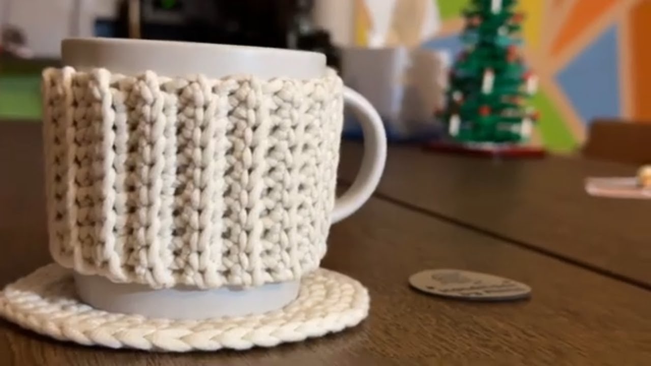 Easy Crochet Mug Holder Tutorial ☕️🧶