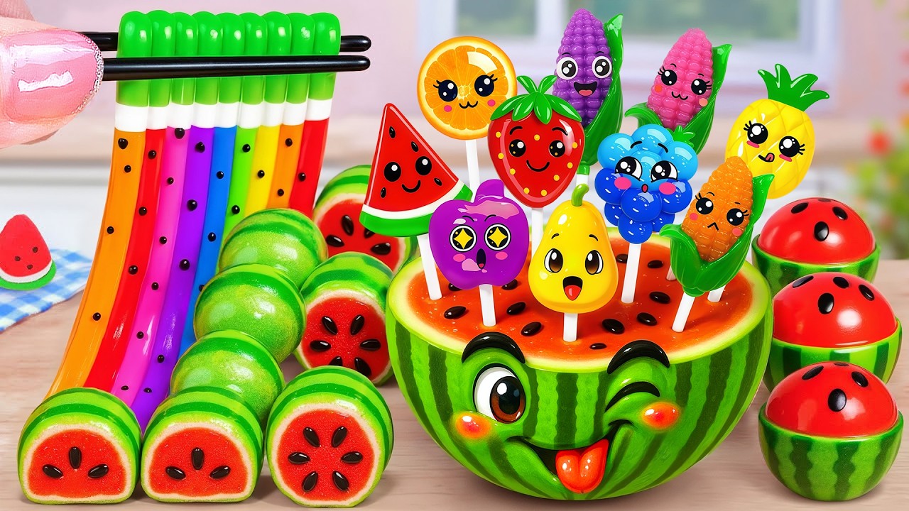 Fresh Mini Honey Watermelon Jelly Making 🍉 1000+ Mini Jelly Recipes 🍑 Sweet Mini Cooking