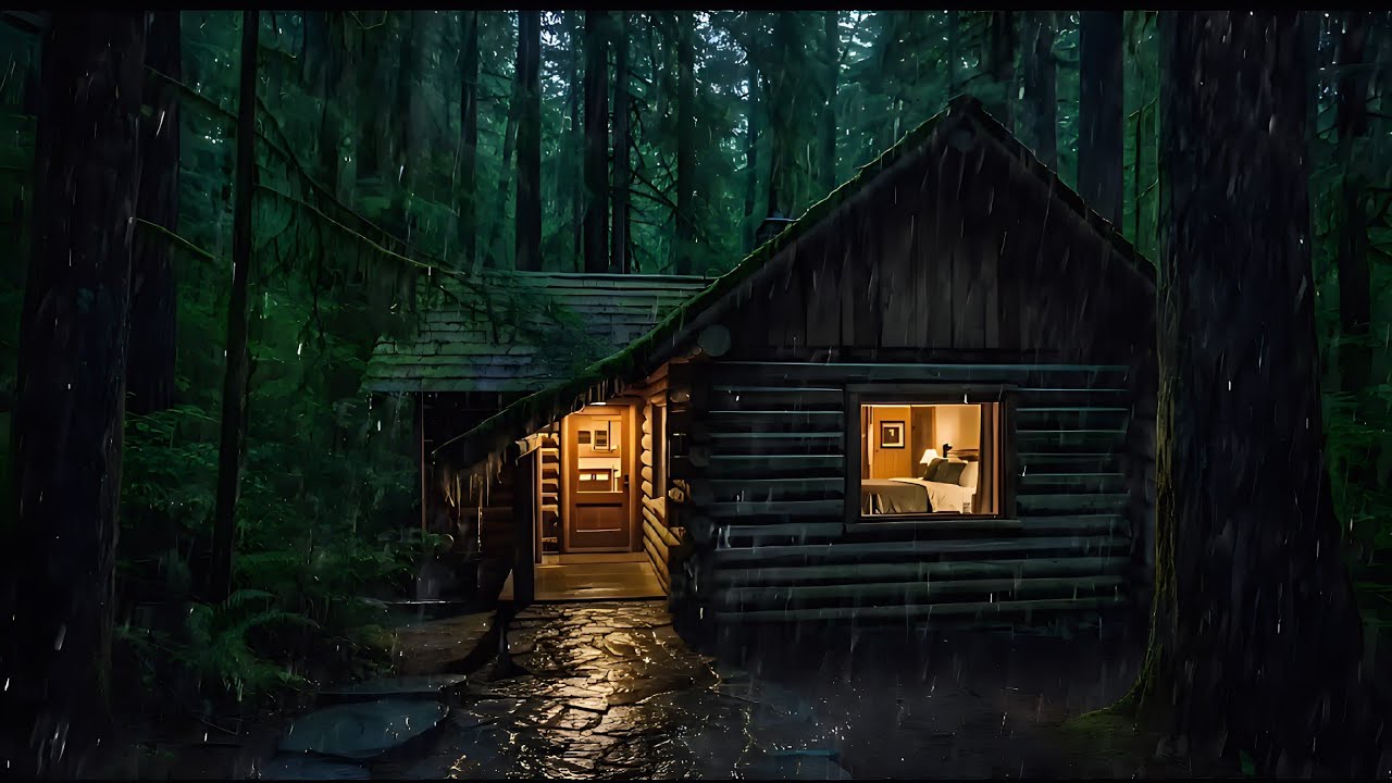 Nighttime Forest Rain 🌲🌧️ | Relaxing Rain Sounds for Sleep