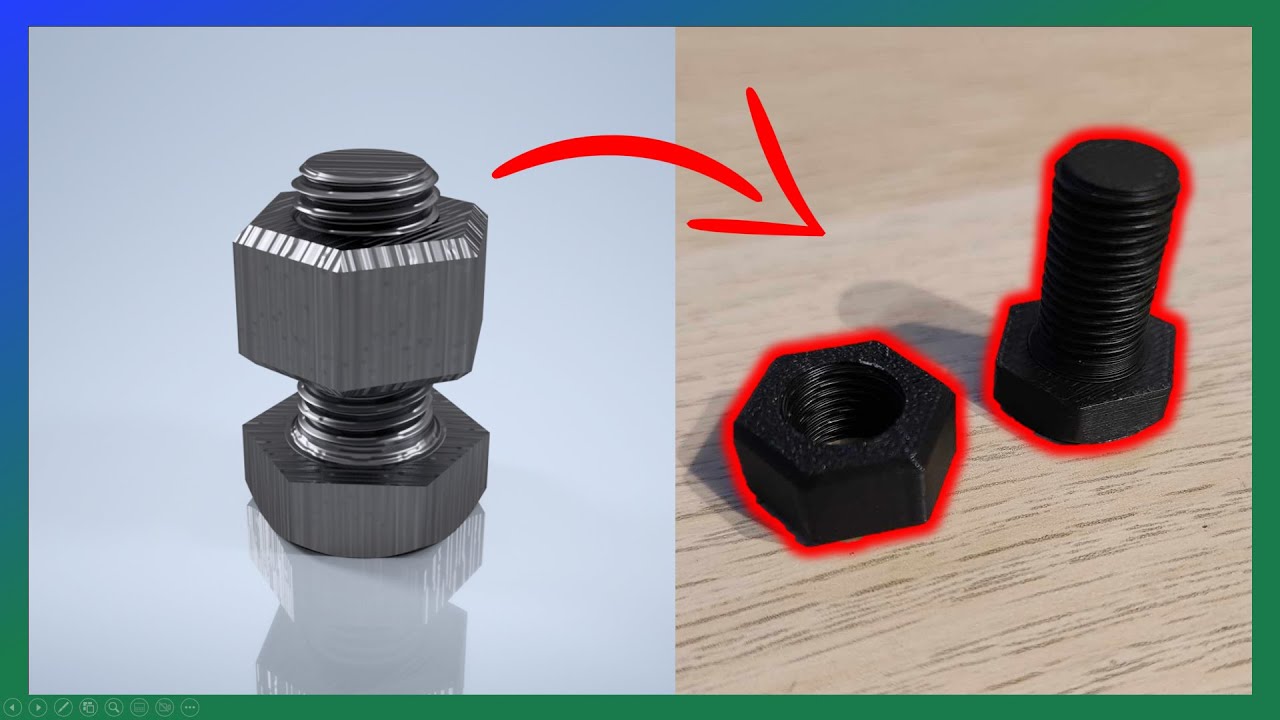 Как напечатать гайку и болт на 3D-принтере — Autodesk Inventor