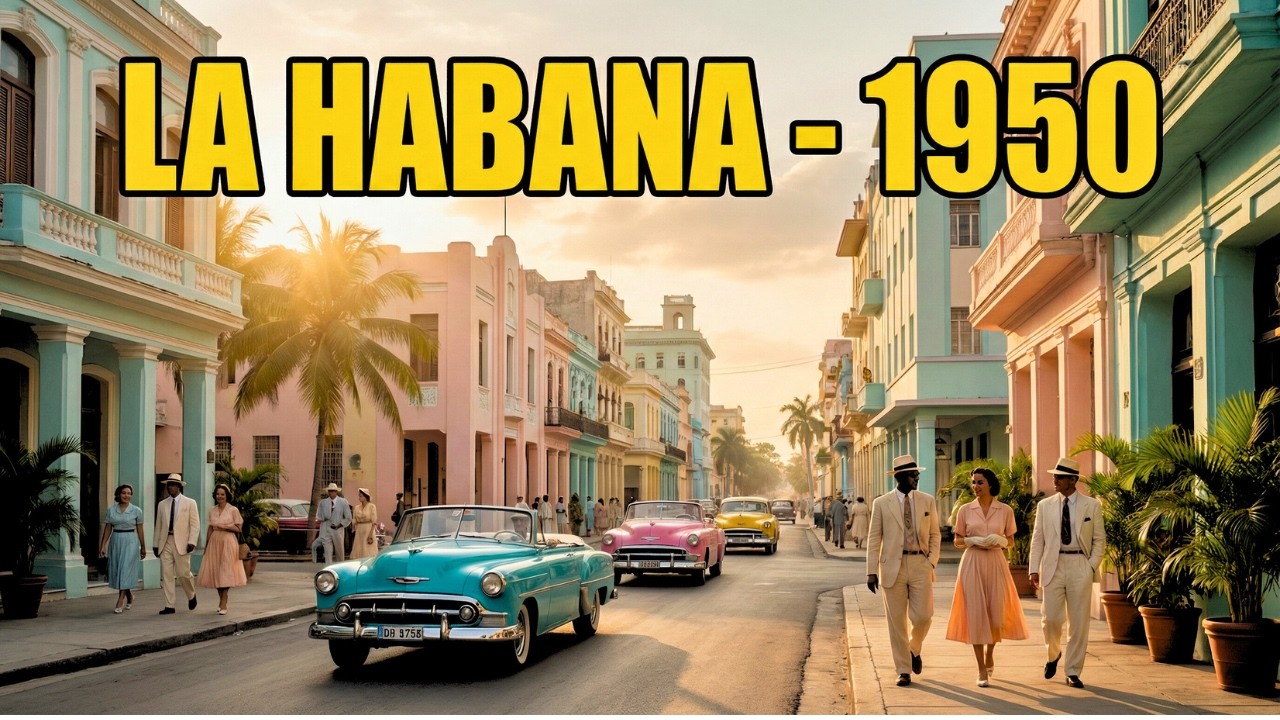 La Habana 1950 Antes de la Revolución (Reconstrucción Visual con IA)
