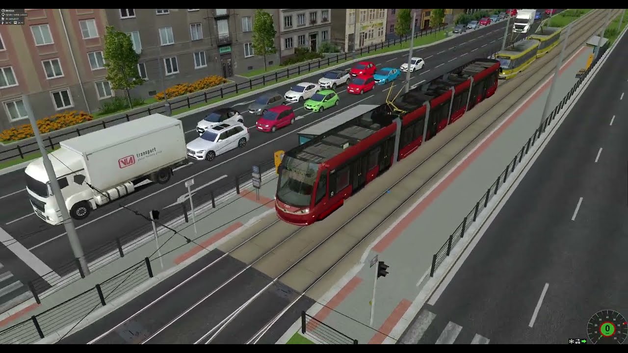 SimT - Tram Line 4 / Full Run / Škoda 30T