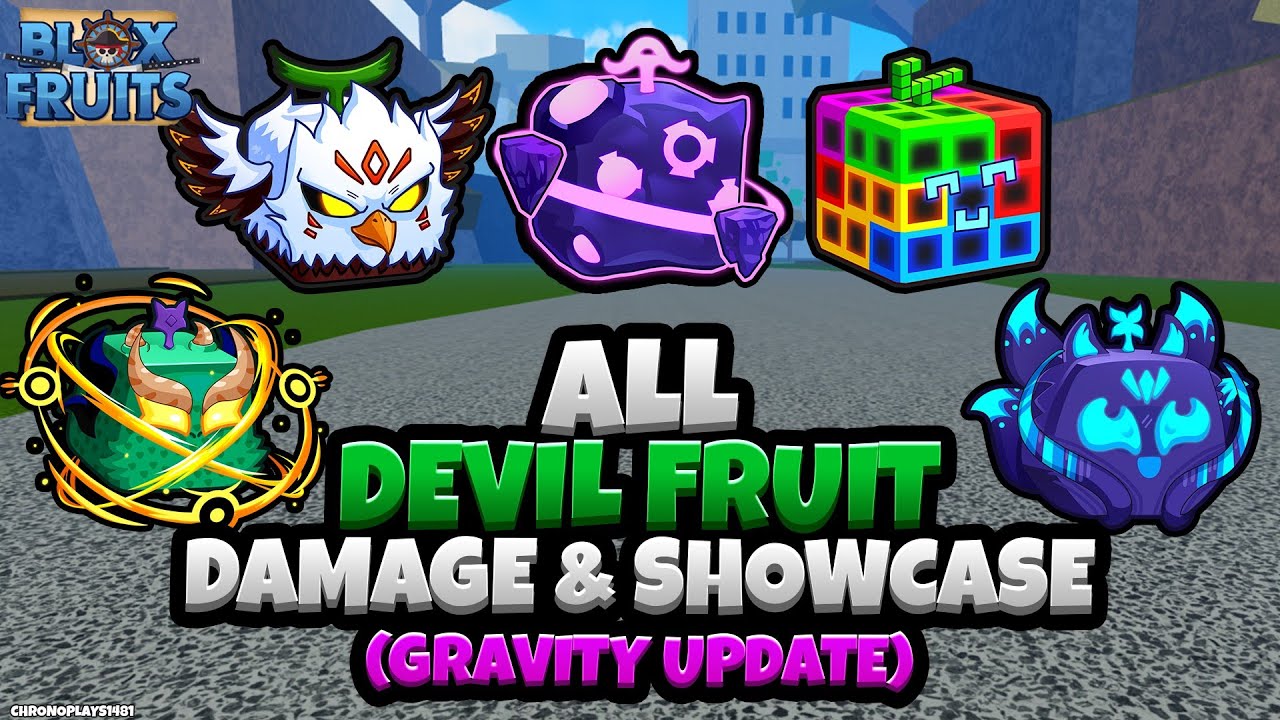 All Devil Fruit Damage and Showcase [600 Mastery] (Blox Fruits Gravity Update)