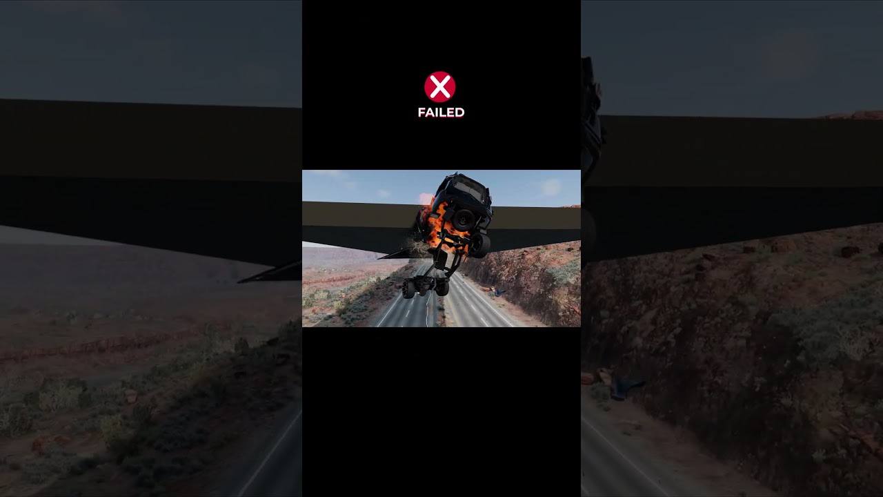 Which car reaches the finish? #beamngdrive #cardestruction #carcrash