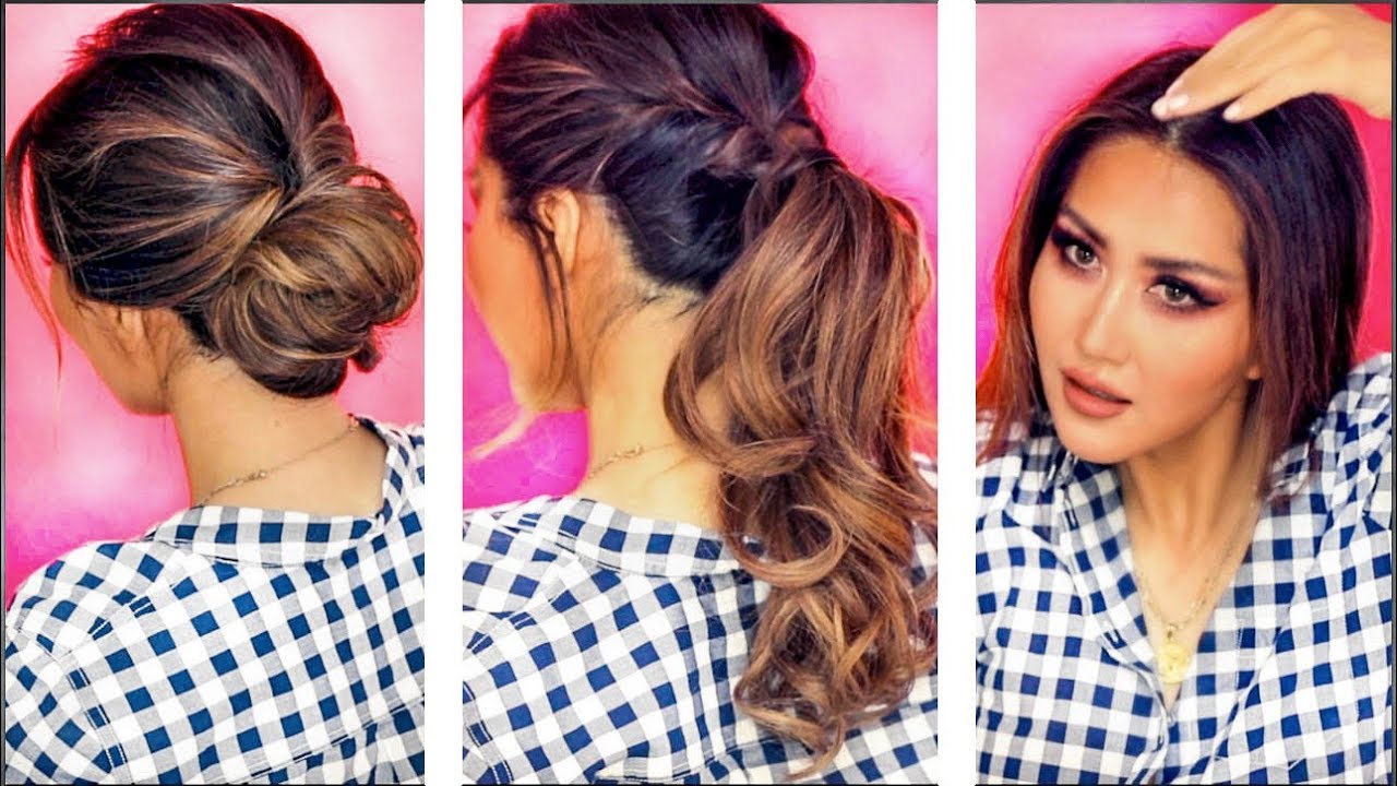 2-MIN EVERYDAY HAIRSTYLES FOR WORK Holiday UPDOS for Long   Medium HAIR