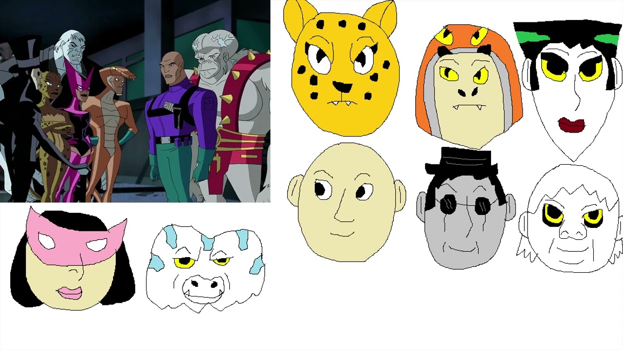 The Injustice Gang (Justice League) (2001-2004) Head Arts by J.A. Ealy (An Autistic Person)