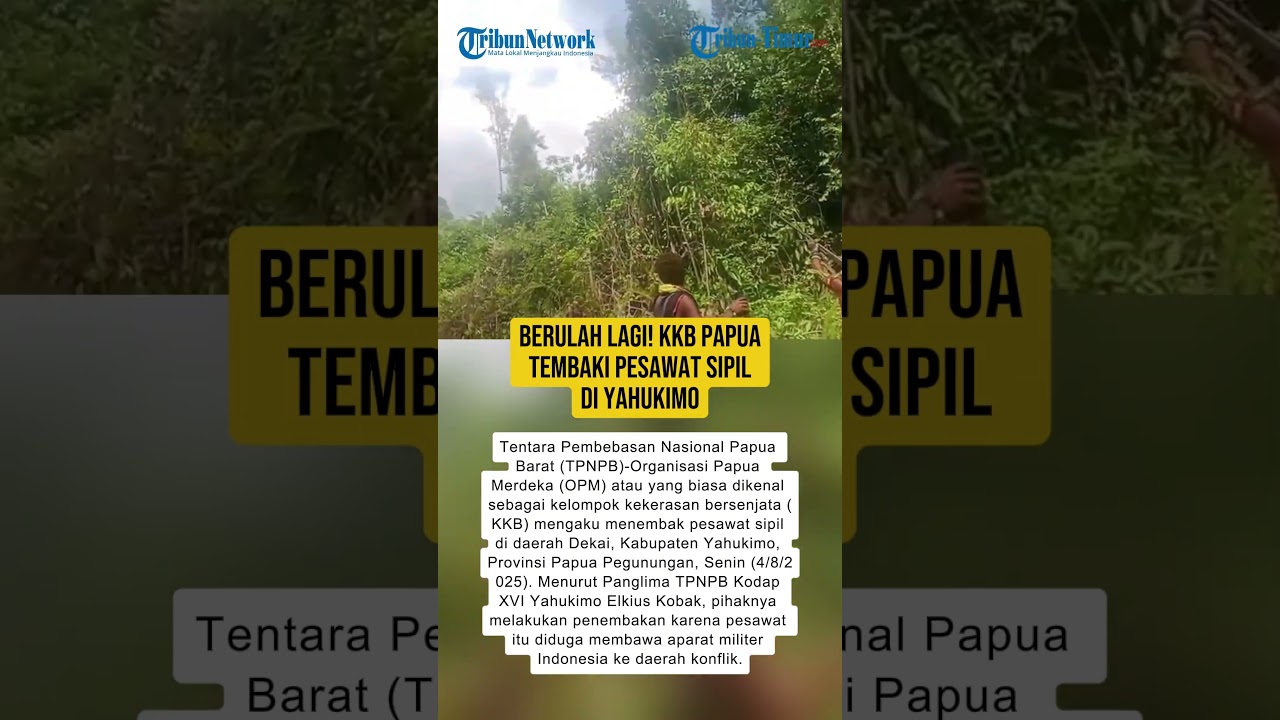 Berulah Lagi! KKB Papua Tembaki Pesawat Sipil di Yahukimo