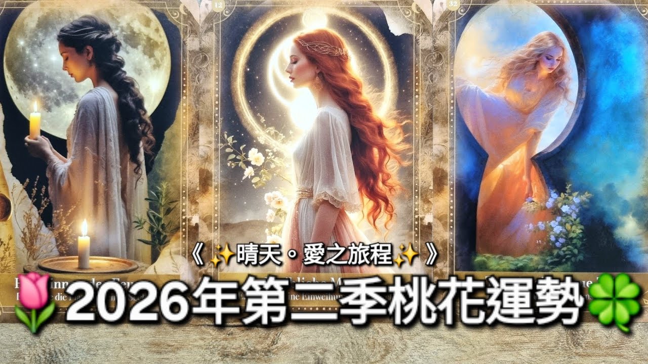 🌷2026年第二季的桃花運勢💖 宇宙告訴你的愛情轉折點｜✨️ 塔羅占卜｜🧚&zwj;♀️天使符號 ｜🔮 女巫符文 