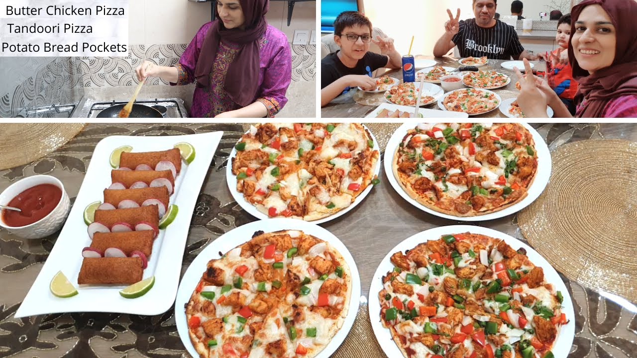 Surprise Pizza Party - Butter Chicken Pizza - Tandoori Chicken Pizza - Potato Bread Pockets