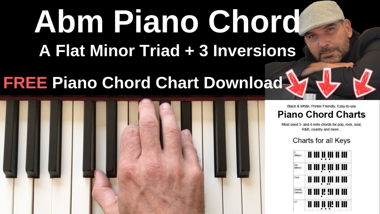 Abm Piano Chord | A Flat Minor + Inversions Tutorial + FREE Chord Chart