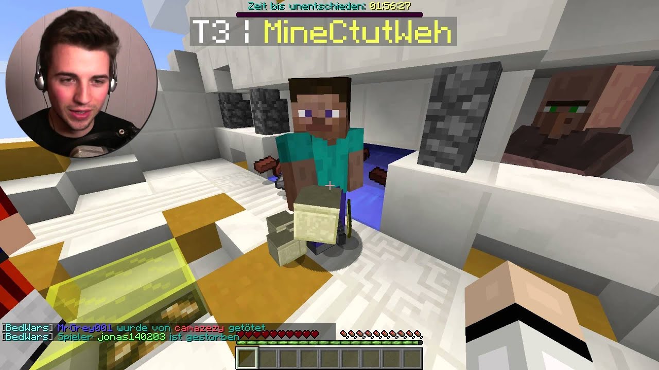 LACHFLASH, weil MineCTutWeh! - Minecraft BED WARS | Mit Stegi, MCExpert & Sturmi