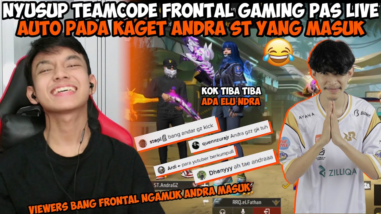 MASUK TEAMCODE FRONTAL GAMING PAS DIA LIVE STREAMING!! VIEWERSNYA PADA GATERIMA🤣