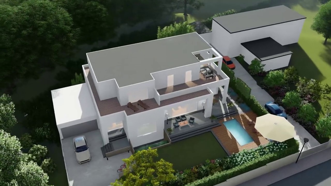 Architekturvisualisierung Lumion Moderne Hausgartenarchitektur