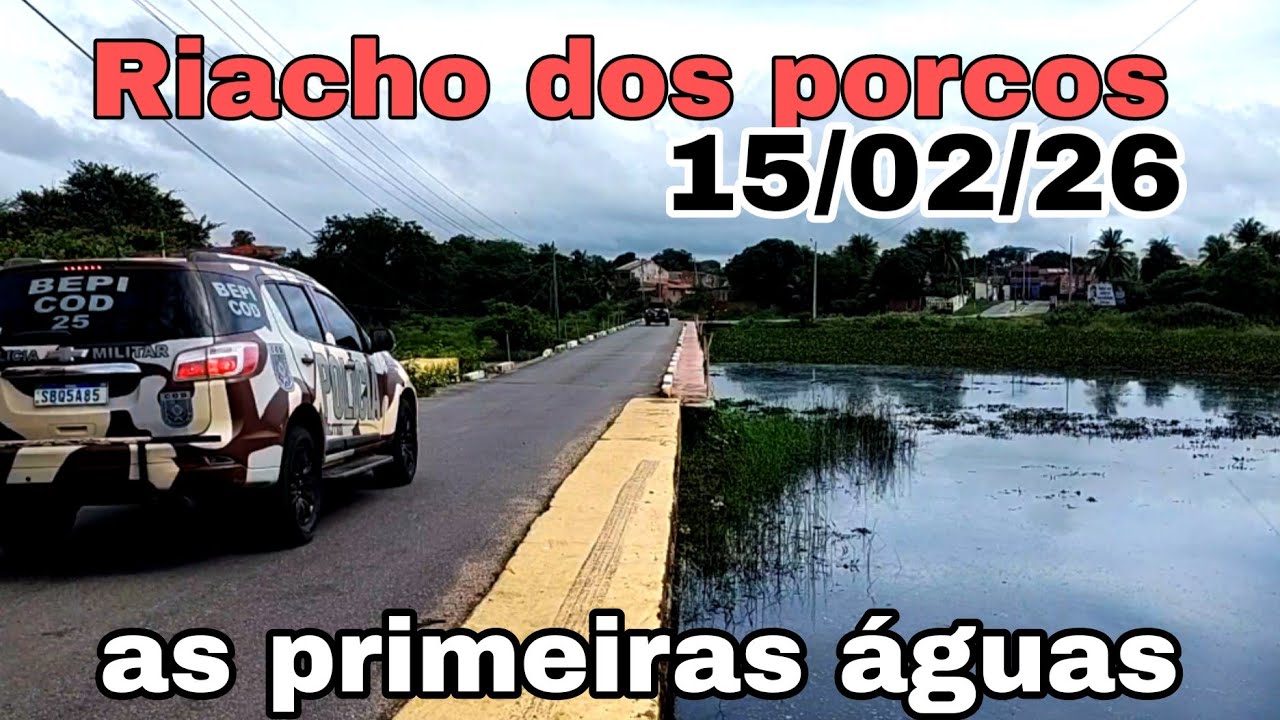 Barragem do Rosário as.primeiras água das chuvas  em Milagres Ceará.