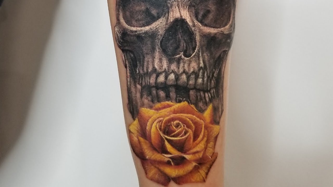 Skull and Rose Tattoo by Cris Gherman aka NinjaCG
