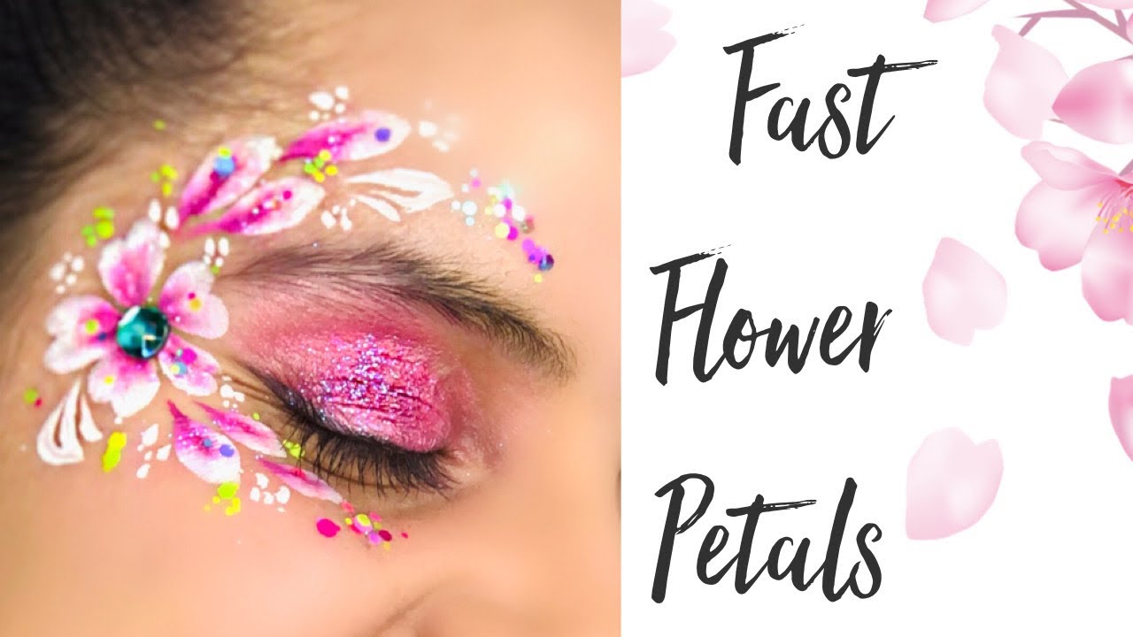 DOUBLE DIP Flower Petals Face Paint Tutorial (with Different Brushes)