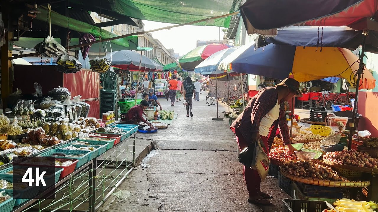 Relaxing walk to Pazundaung Market, Thaketa Bridge | Yangon, Myanmar