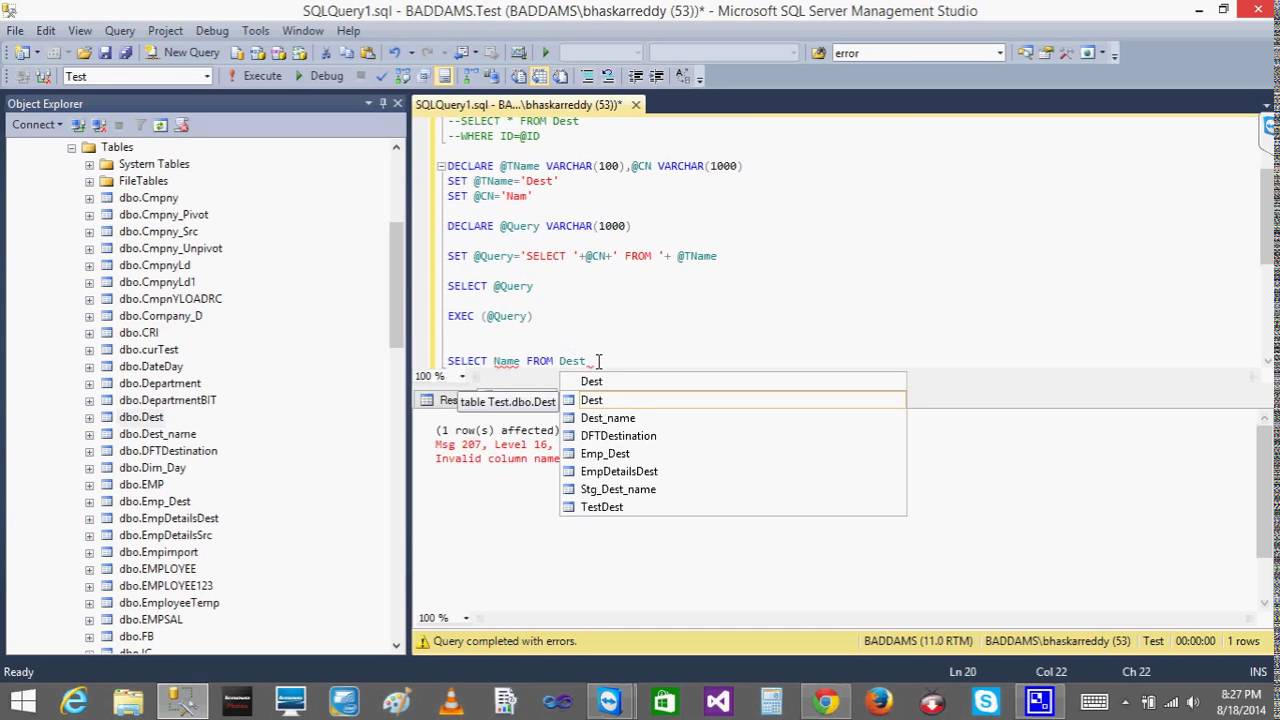T SQL Lesson28 Dynamic Queries Bhaskar Reddy Baddam