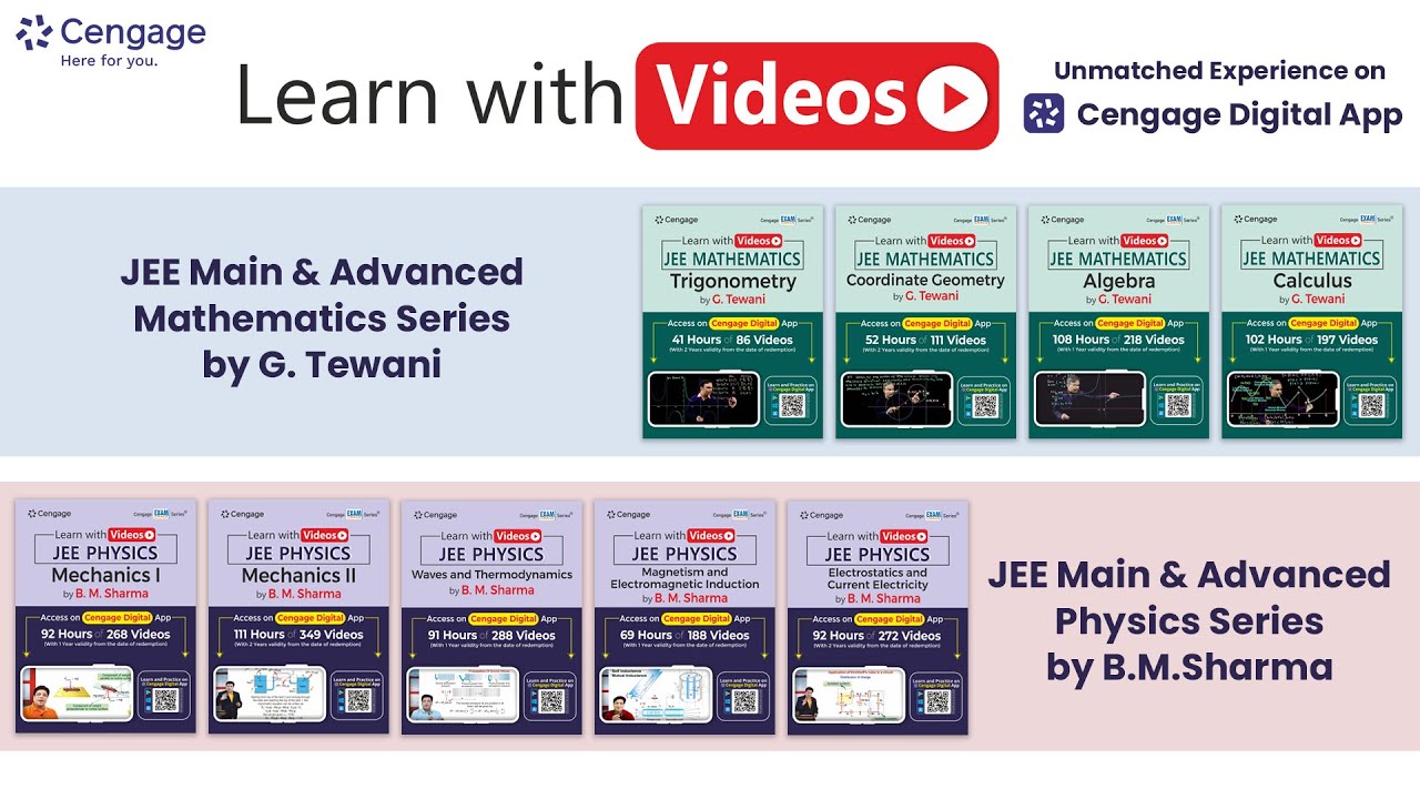 Learn with Videos | JEE Physics & Mathematics | Cengage Exam Crack Series&reg; | Cengage Digital App