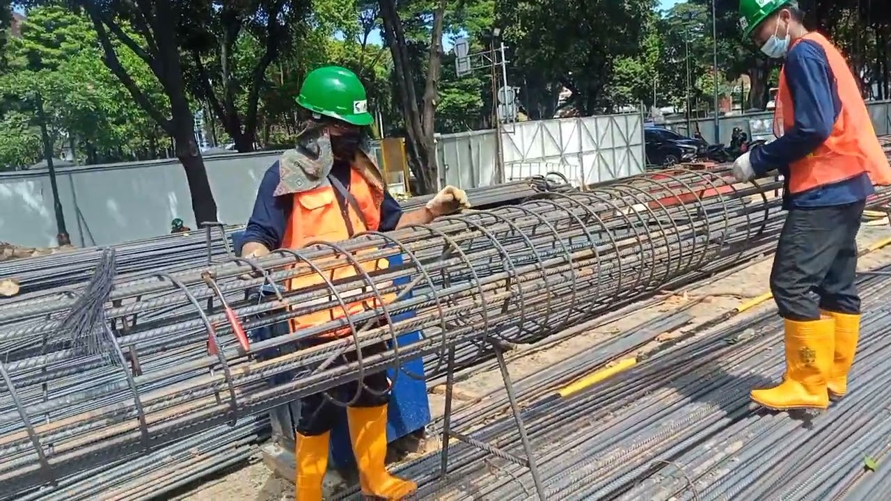cara merakit spiral besi untuk pondasi gedung