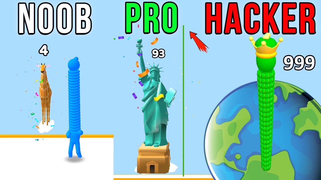 I GREW UP TO BE A REAL GIANT! NOOB vs PRO vs HACKER in LONG NECK RUN