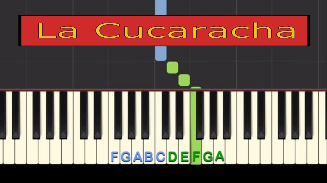 Easy Piano Tutorial: La Cucaracha, Mexican Folk Song with free sheet music