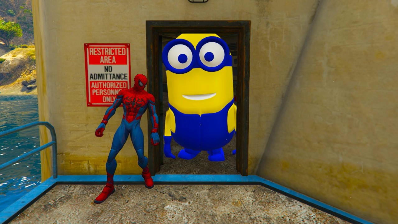 GTA 5 Funny Ragdoll Spiderman vs Blue Minion Episode 18
