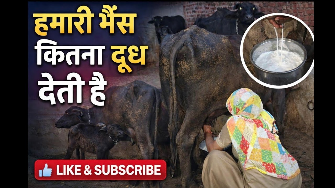 “हमारी भैंस रोज कितना दूध देती है? आज नापकर देखा पूरा सच 🐃🥛” (@gaonwaliishavlogs ||