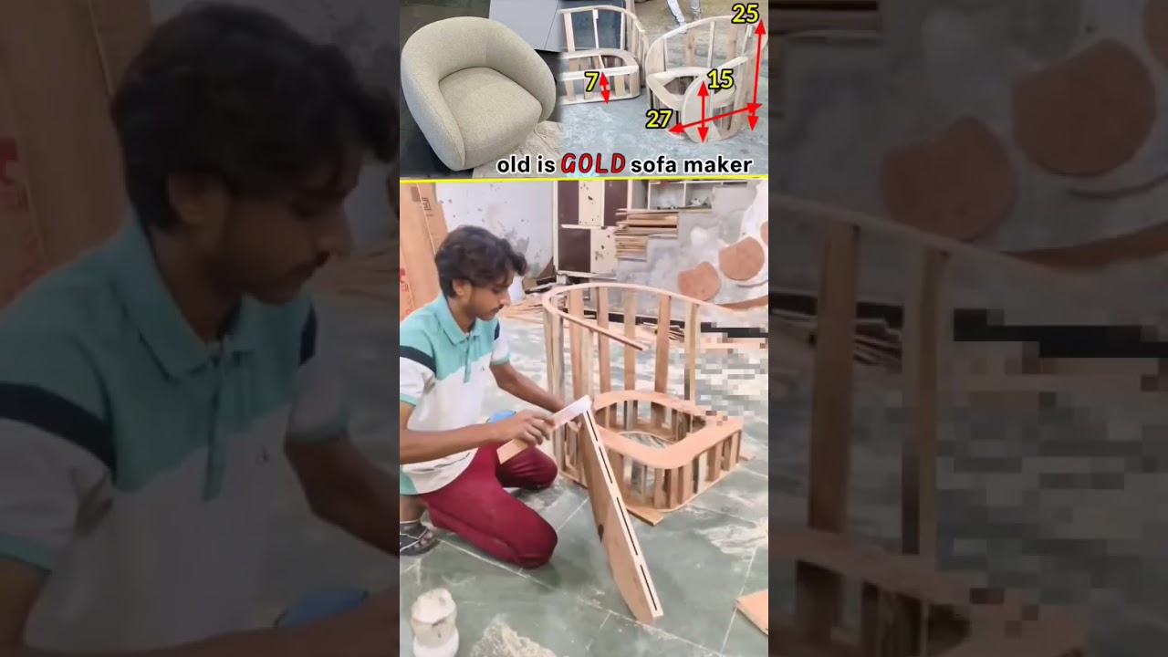 Round Sofa Frame Making #sofaframemaking #carpentry #trending