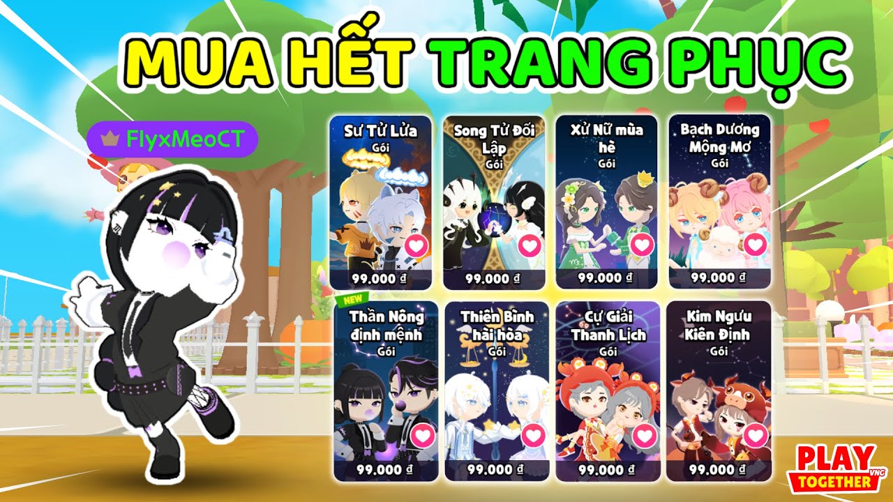Meo HẾT TIỀN Vì Mua Hết Trang Phục 12 CUNG HOÀNG ĐẠO | Play Together