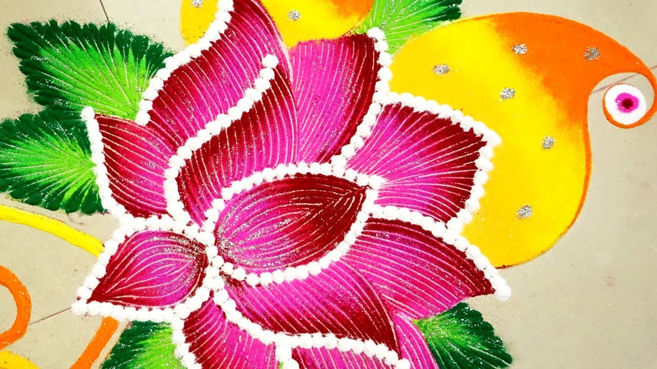 Easy Rangoli Designs for Festivals : Easy Trick for Rangoli | Beginners Rangoli | StylEnrich Rangoli