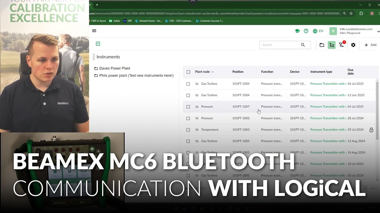 Beamex MC6 Bluetooth communication with LOGiCAL
