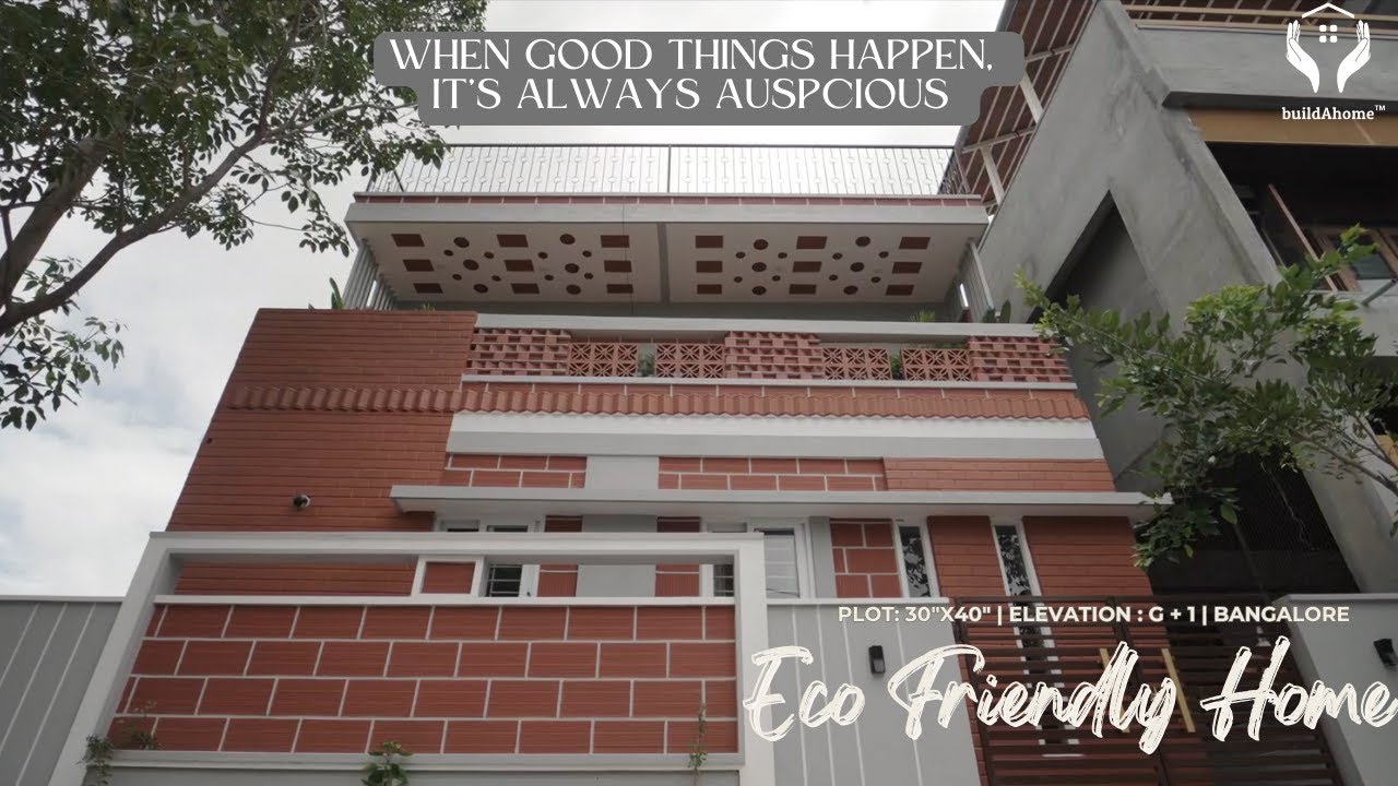 Modern Eco-Friendly G+1 Home in Bangalore | Luxury 30x40 Design | By buildAhome
