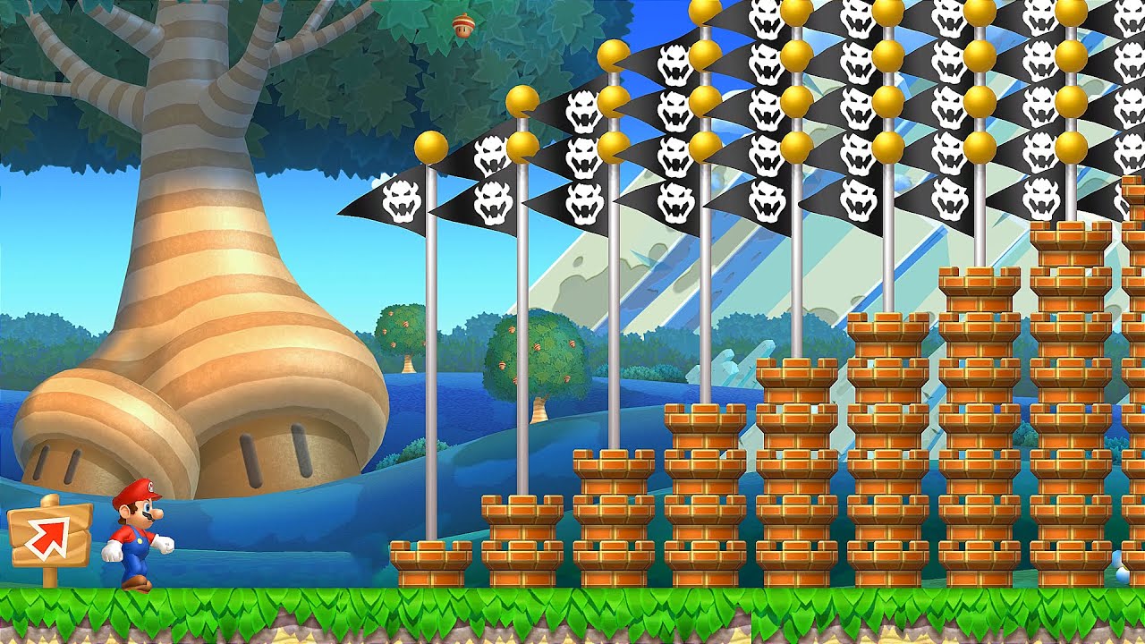 What Happens when Mario runs into 999 Flag Pole's in New Super Mario Bros. U?