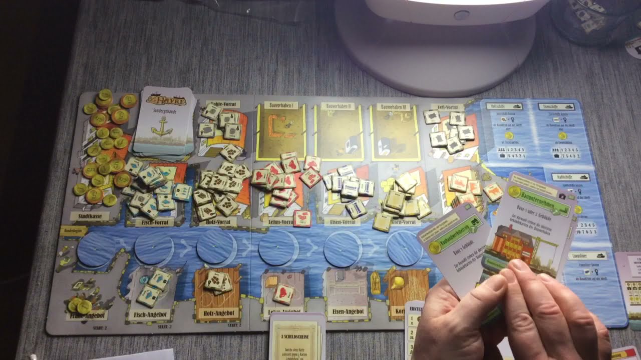 Le Havre Brettspiel Aufbau & Regeln solo Uwe Rosenberg