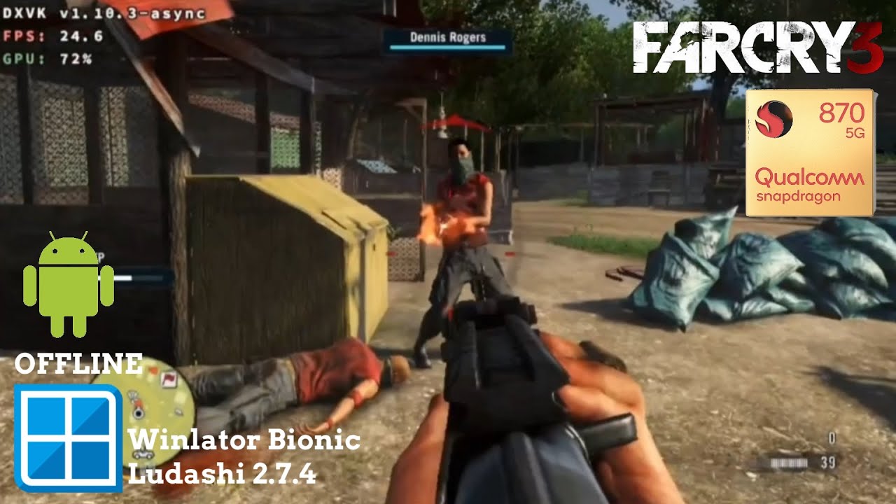 Far Cry 3 on Android Windows Emulator | Winlator Bionic Ludashi 2.7.4 | Gameplay & settings