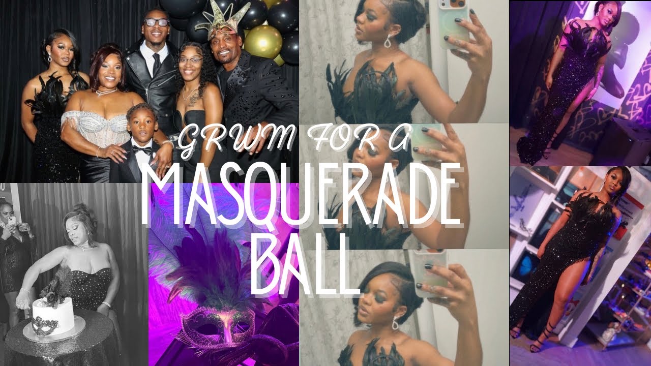 GRWM For An All black Masquerade party + full vlog !
