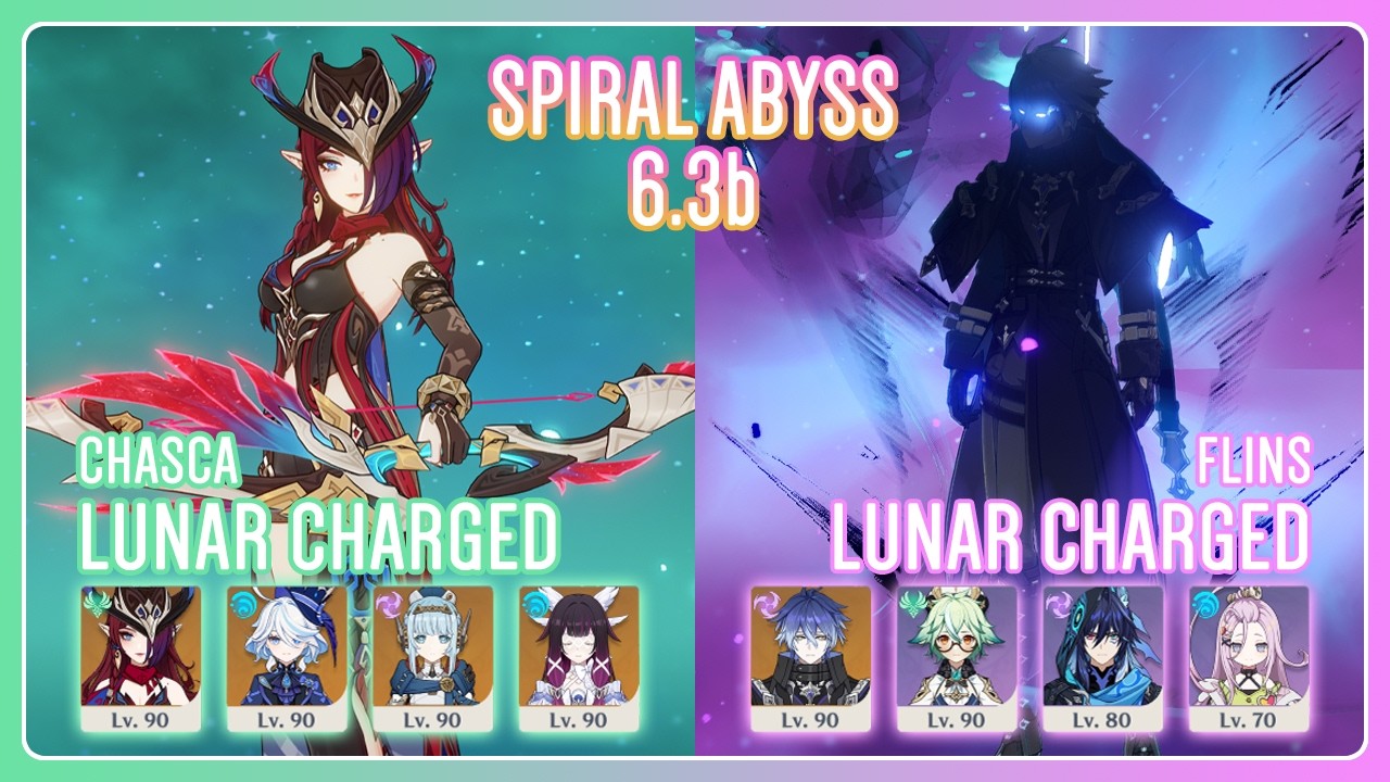 C2 Chasca Lunar Charged & C2 Flins Lunar Charged | Spiral Abyss 6.3b | Genshin Impact