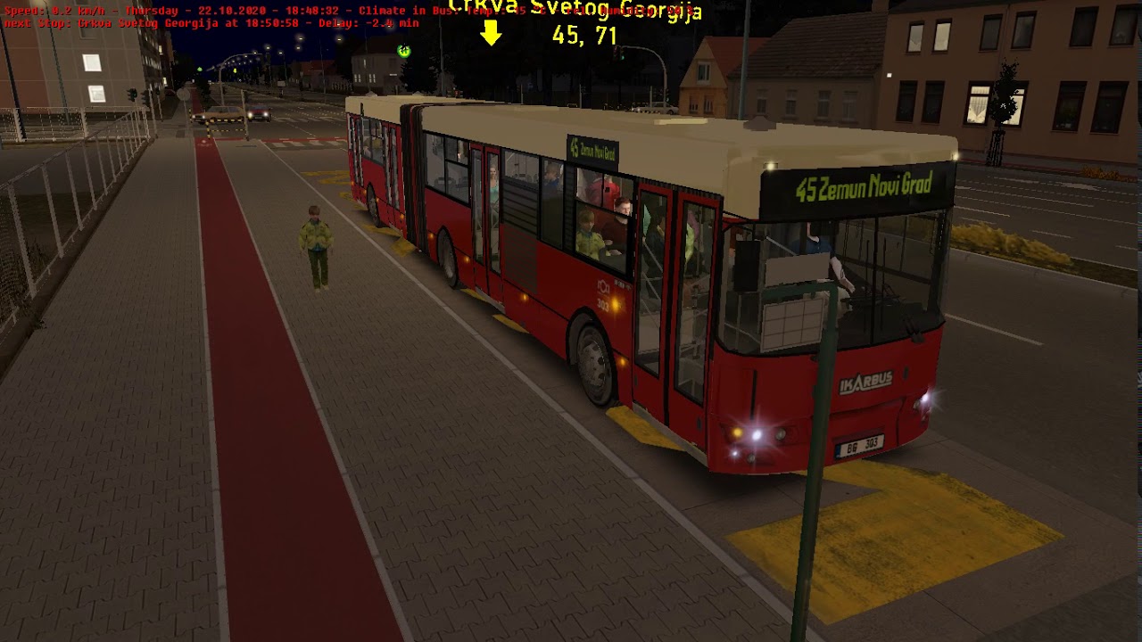 Omsi 2 Belgrade Line 45 From Blok 44 To Zemun/Novi Grad/ With Ikarbus ik 201 2006