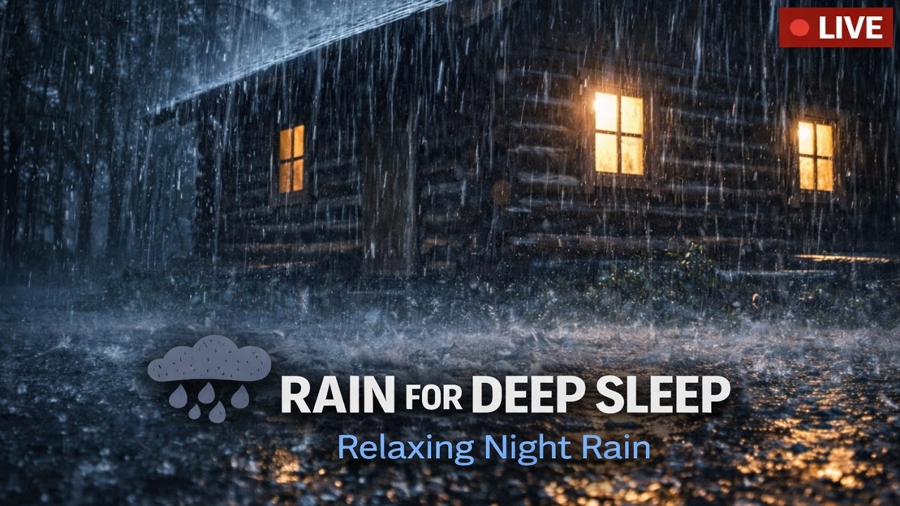 Gentle Rain Sounds on a Cabin Window 🌧| Peaceful Dark Room for Deep Sleep & Relaxation 49