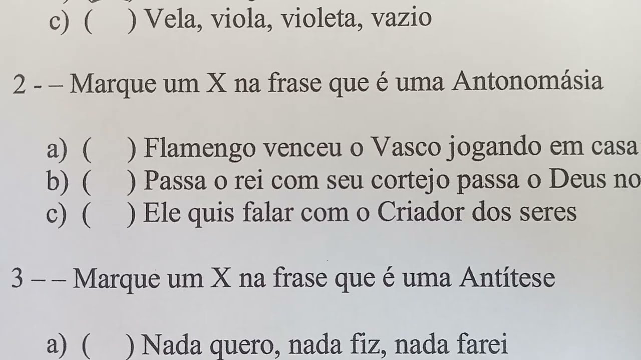 Exercícios de Antonomásia