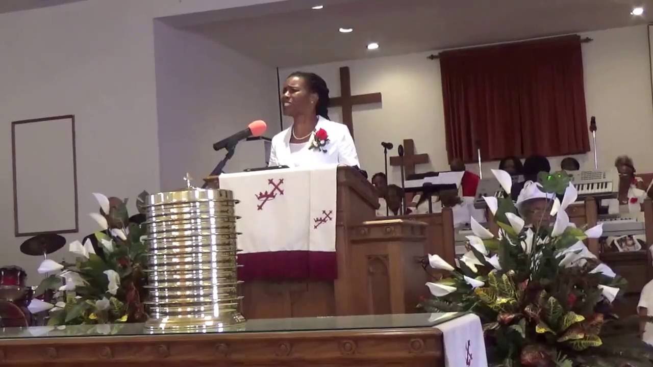 Dr. Telika McCoy preaching, 