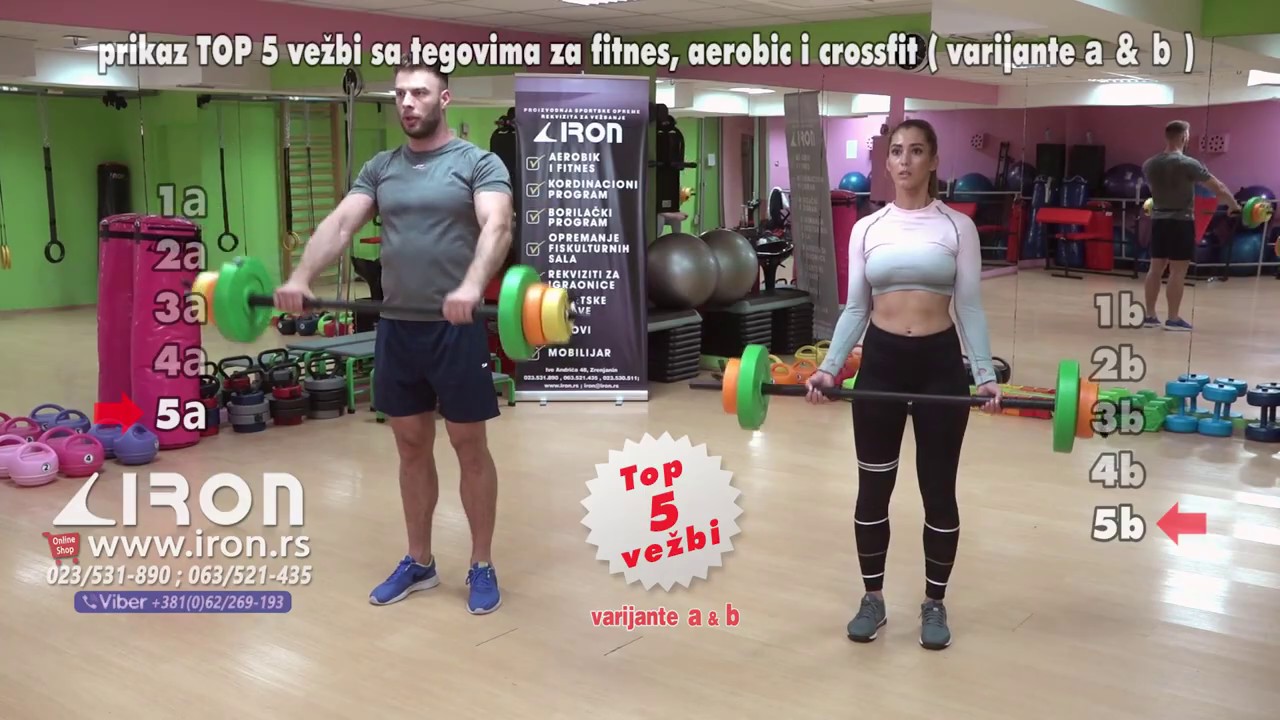 Iron Sport - tegovi za fitness, aerobic i crossfit / prikaz TOP 5 vežbi sa tegovima - opcije a&b