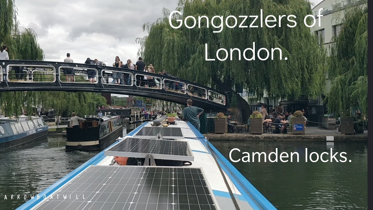Camden lock Market. London by narrowboat. The center of gongoozling. Boating Britain continues.#518