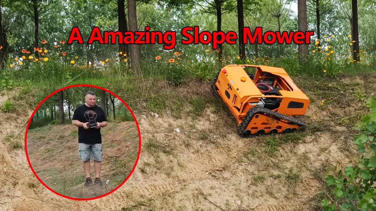 A Amazing Slope Mower - America Customer Test 800mm Remote control Grass Mowers