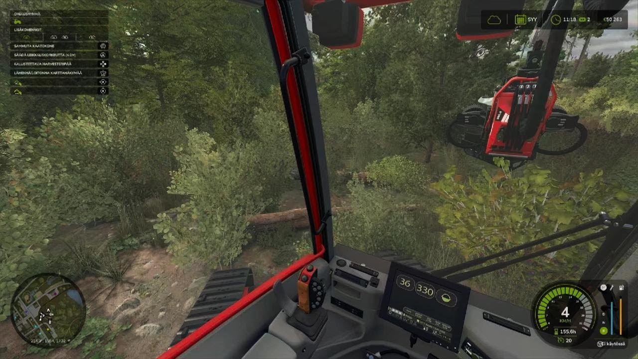 Farming Simulator 25 avohakkuuta.