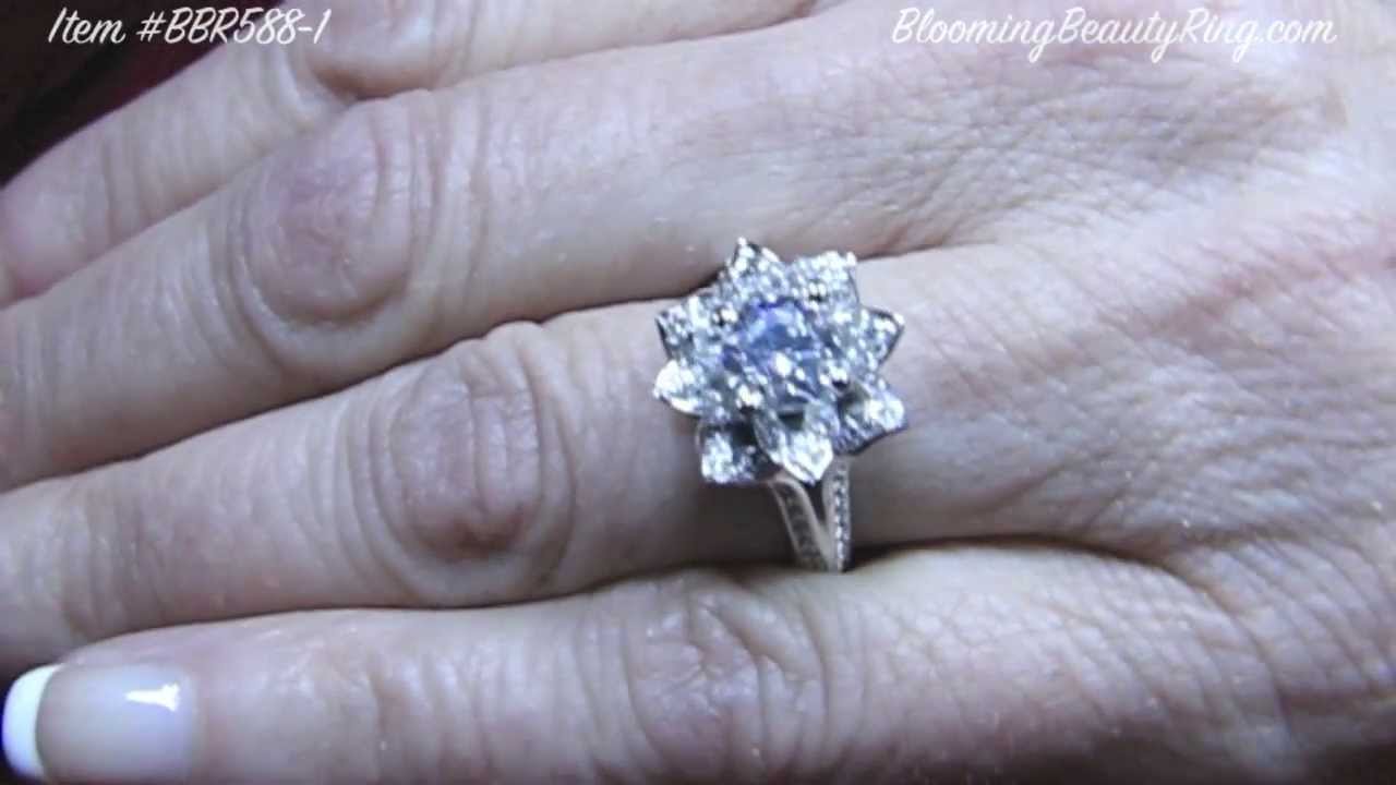 Unique Lotus Wedding Rings By BloomingBeautyRing.com