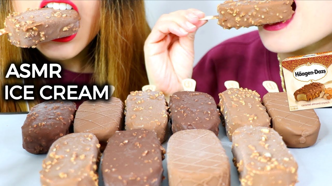 ASMR HAAGEN-DAZS ICE CREAM BARS 하겐 다즈 초콜릿 아이스크림 리얼사운드 먹방 アイスクリーム 冰淇淋 Kem cây | Kim&Liz ASMR